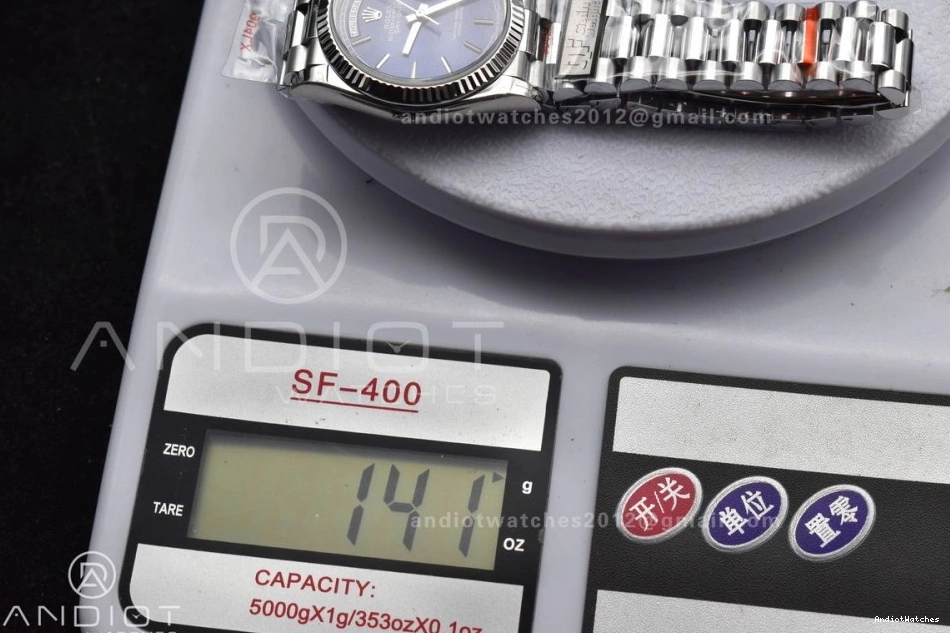 vr3255 DayDate SS V5 Blue Bracelet 36 Best Edition on (Gain Steel 904L Dial President Weight) QF Packable 672 1211